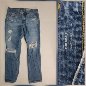 Adriano Goldschmid Jeans Womens Sz 27 The Beau Slouchy Skinny Distressed Drapey